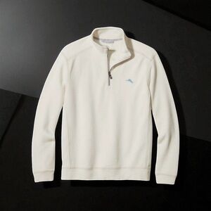 New! TOMMY BAHAMA TOBAGO BAY IVORY COTTON HALF-ZIP SWEATSHIRT SIZE 3XL